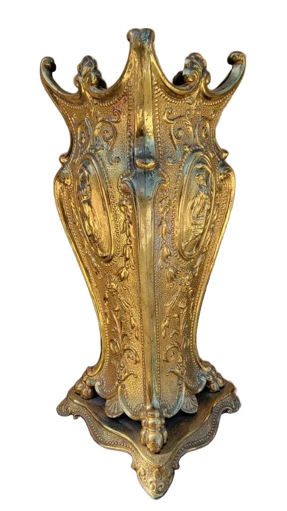 Antique French Neoclassical Style Ornate Mantel Vases - Pair - 4