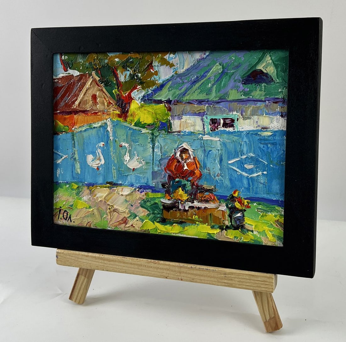 Oil painting Near the House in the Village Oleksiy Ivanyuk - 2