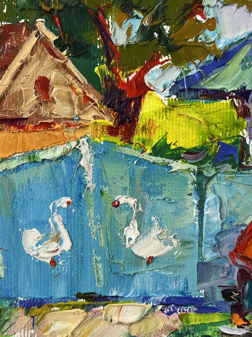 Oil painting Near the House in the Village Oleksiy Ivanyuk - 4