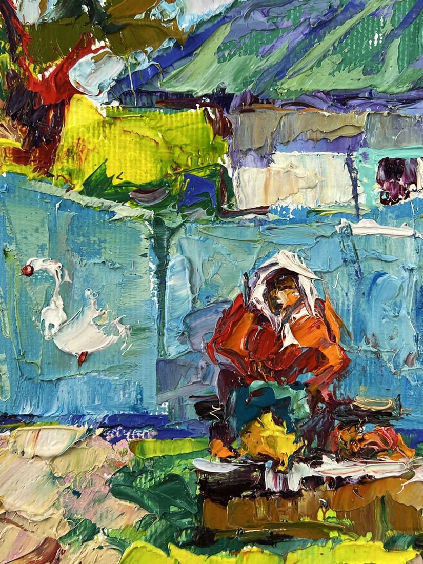 Oil painting Near the House in the Village Oleksiy Ivanyuk - 7