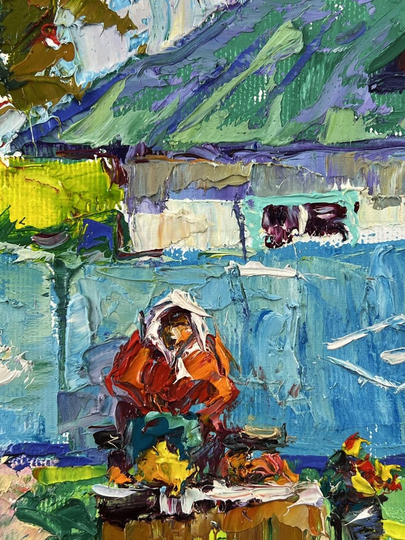 Oil painting Near the House in the Village Oleksiy Ivanyuk - 8