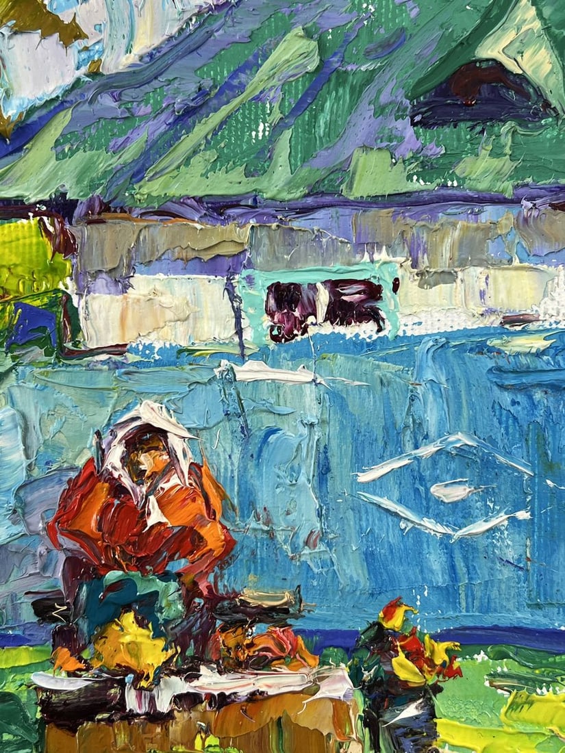 Oil painting Near the House in the Village Oleksiy Ivanyuk - 9