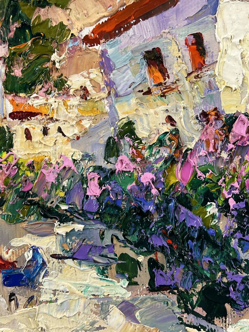 Oil painting Elderberry is blooming in the city Oleksiy Ivanyuk - 6