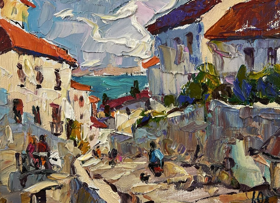 Oil painting Sunny Day in the Sea City Oleksiy Ivanyuk - 3