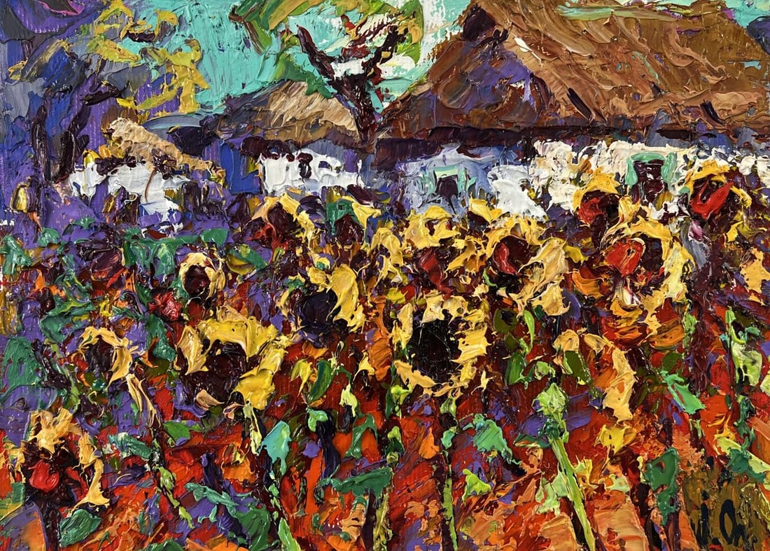 Oil painting Sunny Field in the Village Oleksiy Ivanyuk - 3