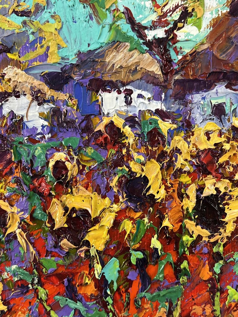 Oil painting Sunny Field in the Village Oleksiy Ivanyuk - 4