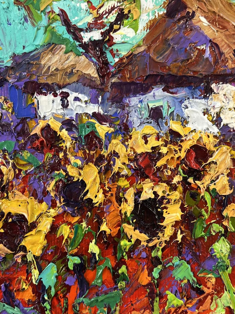 Oil painting Sunny Field in the Village Oleksiy Ivanyuk - 6