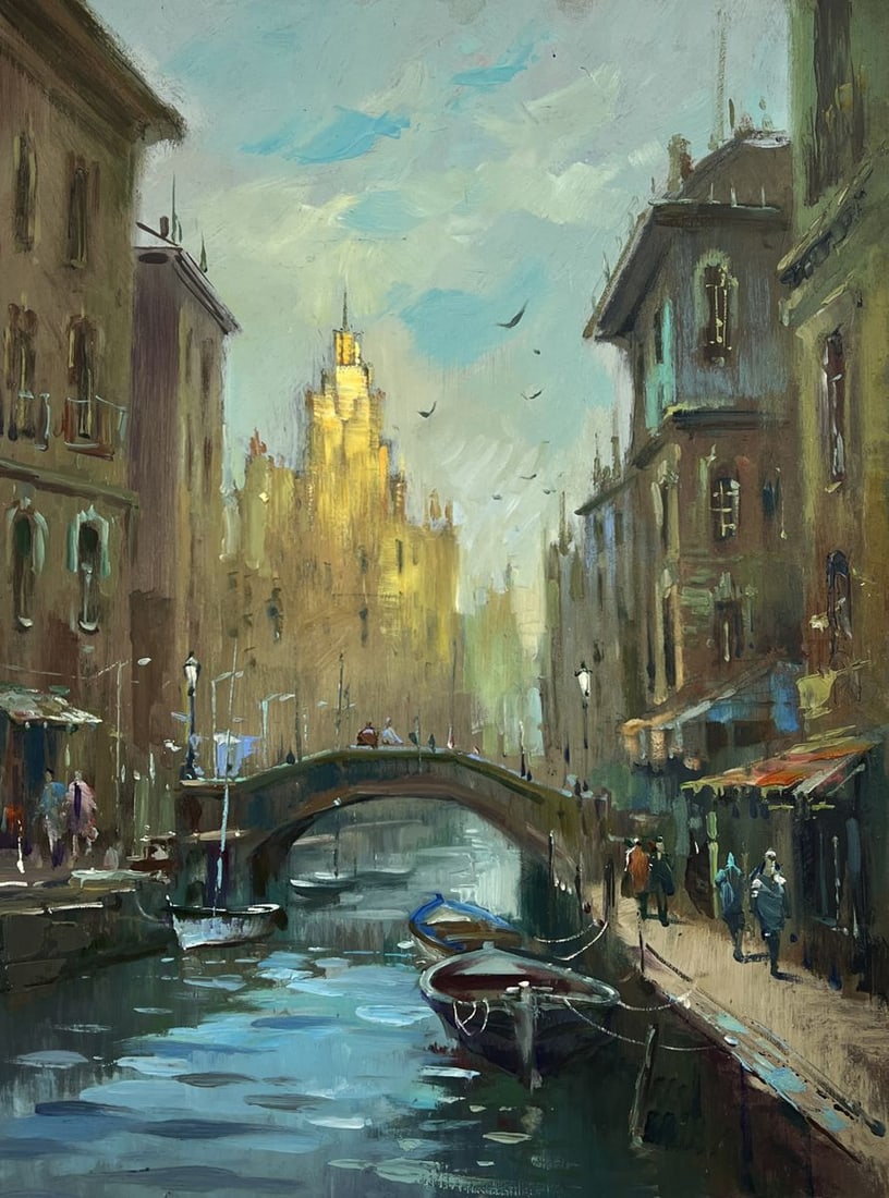 Oil painting Life in the River City Yuriy Suprunchuk - 3