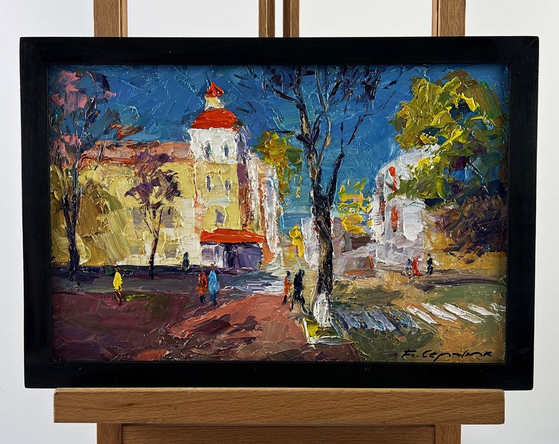Oil painting City Bustle in the Middle of the Day Boris Serdyuk (1 of 11)