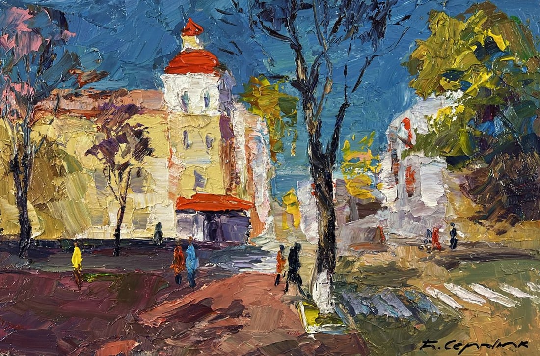Oil painting City Bustle in the Middle of the Day Boris Serdyuk - 3