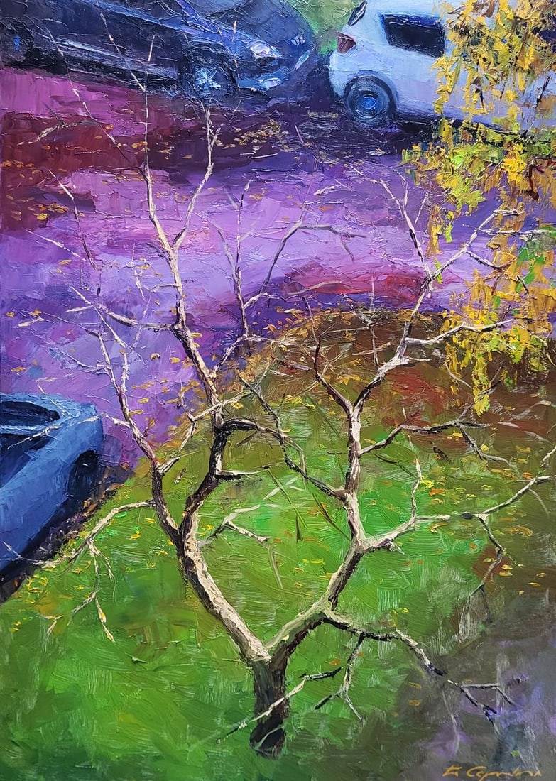 Oil painting Outside the Window Boris Serdyuk: Title: Oil painting Outside the Window Boris Serdyuk Description: No.SERB 1277Oil painting Outside the Window Boris Serdyuk demonstrates the artist’s remarkable ability to transform an ordinary urba