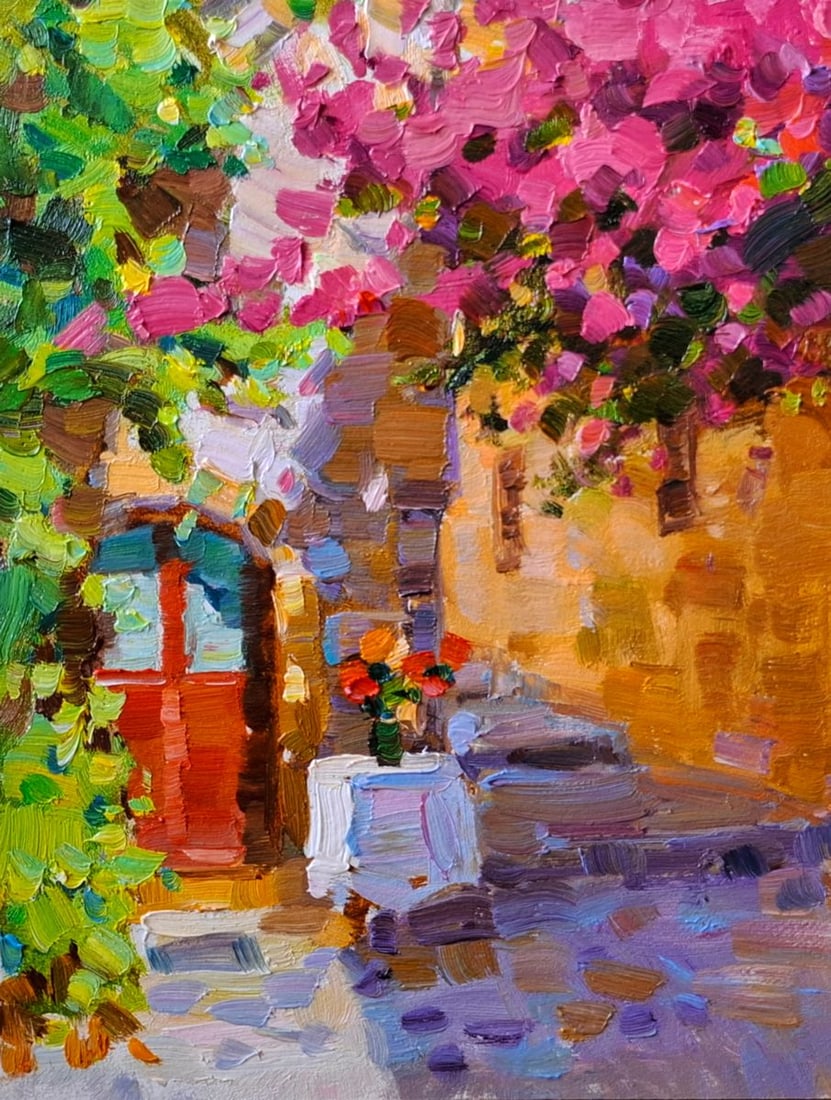 Oil painting Old Street Morning Vyacheslav Pereta - 4