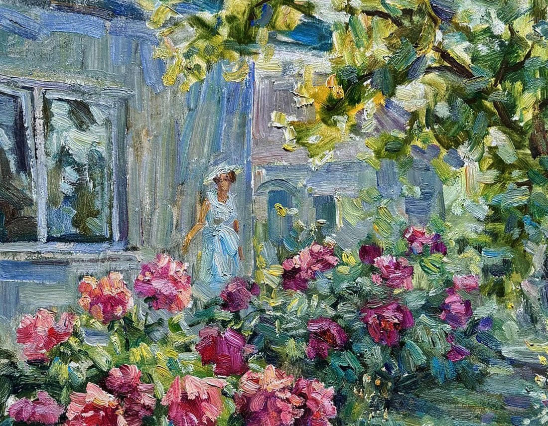 Oil painting Peonies Under the Window Ivan Kovalenko - 2