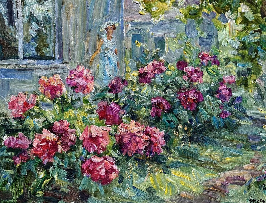 Oil painting Peonies Under the Window Ivan Kovalenko - 4