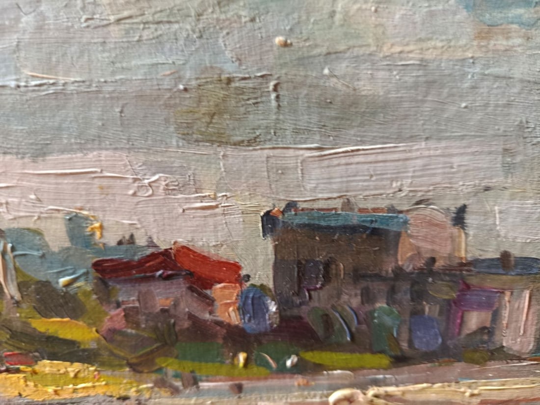 Oil painting The city embankment during the day Unknown artist - 4