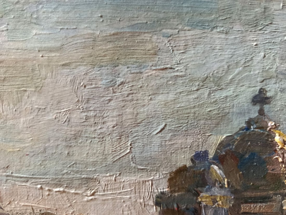 Oil painting The city embankment during the day Unknown artist - 6