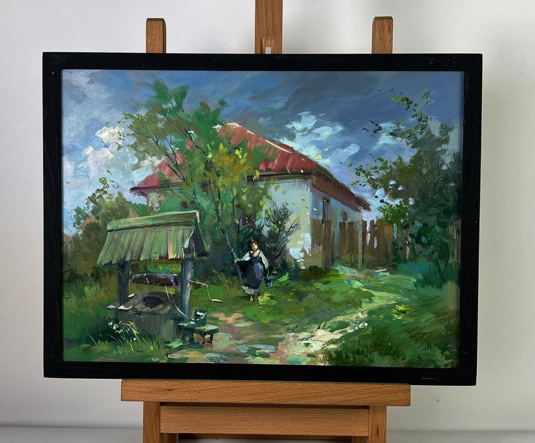 Oil painting Village well Yuriy Suprunchuk: Title: Oil painting Village well Yuriy Suprunchuk Description: No.AAA6102*** ABOUT THIS PAINTING **** TITLE: "Village well"* ARTISTS: Yuriy Suprunchuk* SIZE: 30x40 cm/11.81x15.74 inches'* MEDIUM: