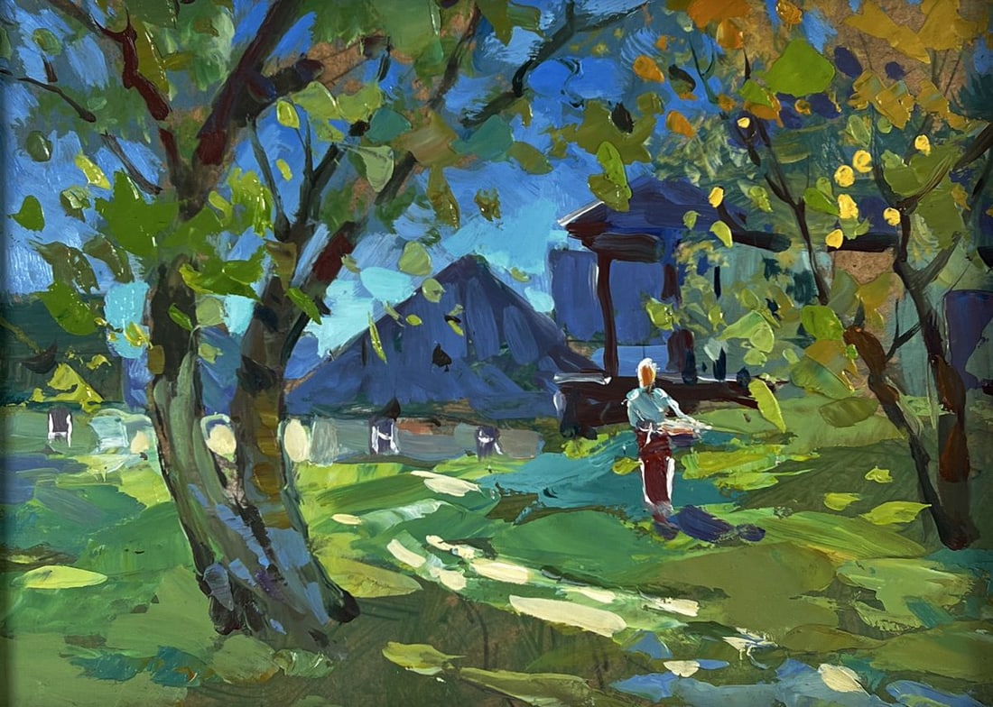 Oil painting Near the village houses Yuriy Suprunchuk - 3