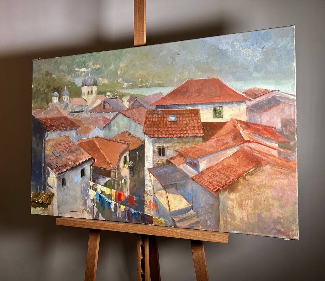Oil painting Streets of the town Tatyana Derdey - 2