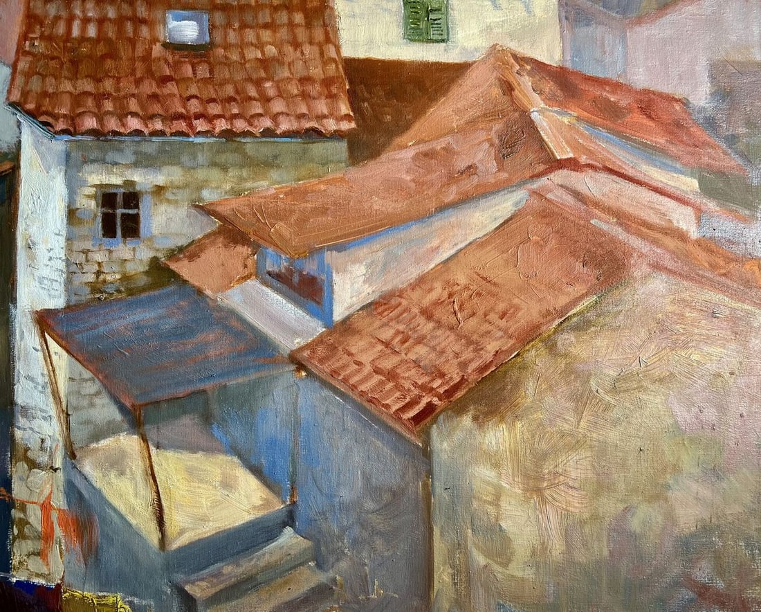 Oil painting Streets of the town Tatyana Derdey - 7