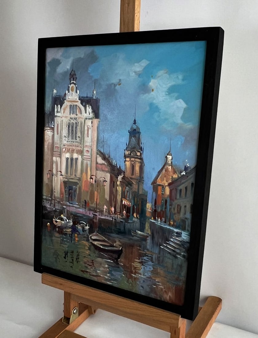 Oil painting City with a river Yuriy Suprunchuk - 2