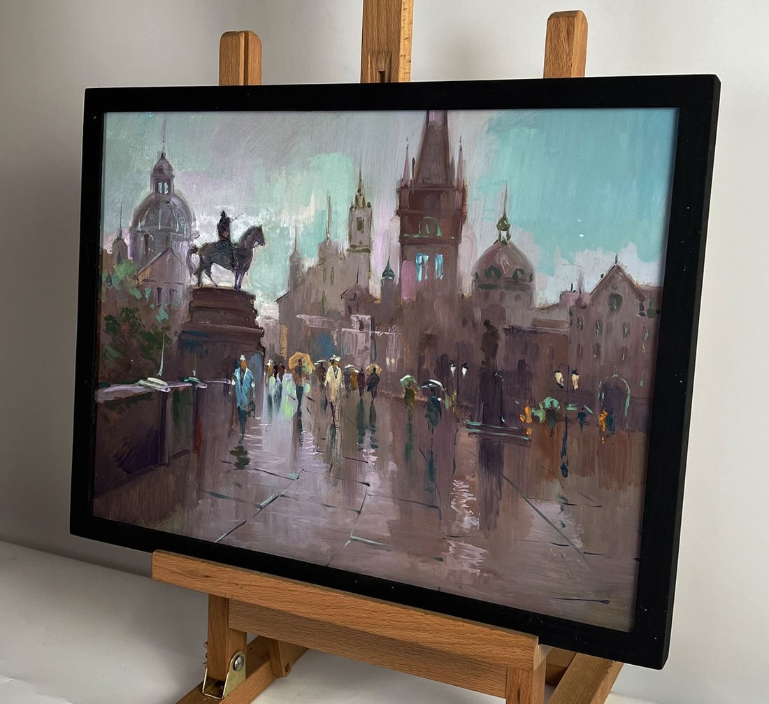 Oil painting The city's central square Yuriy Suprunchuk - 2