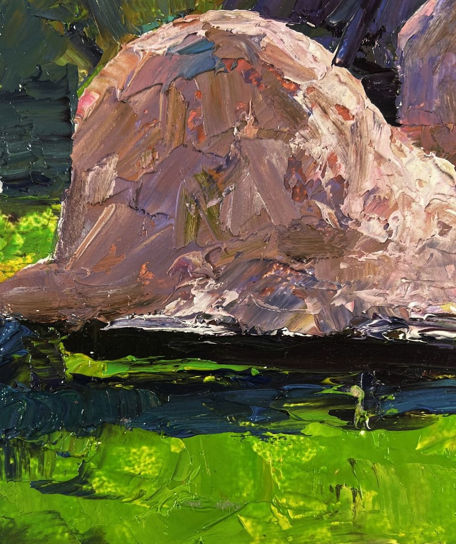 Oil painting Lonely cow in a country field Boris Serdyuk - 7