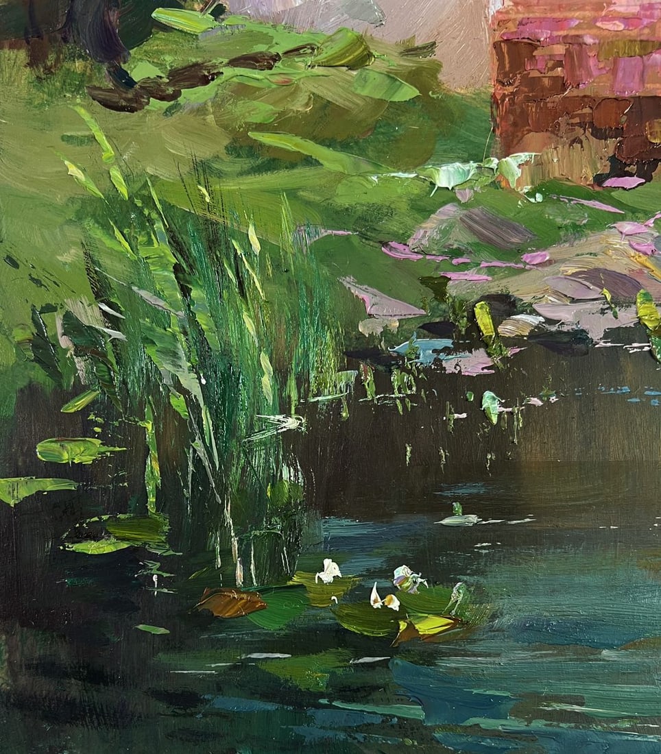 Oil painting The bridge leading to the village Yuriy Suprunchuk - 7
