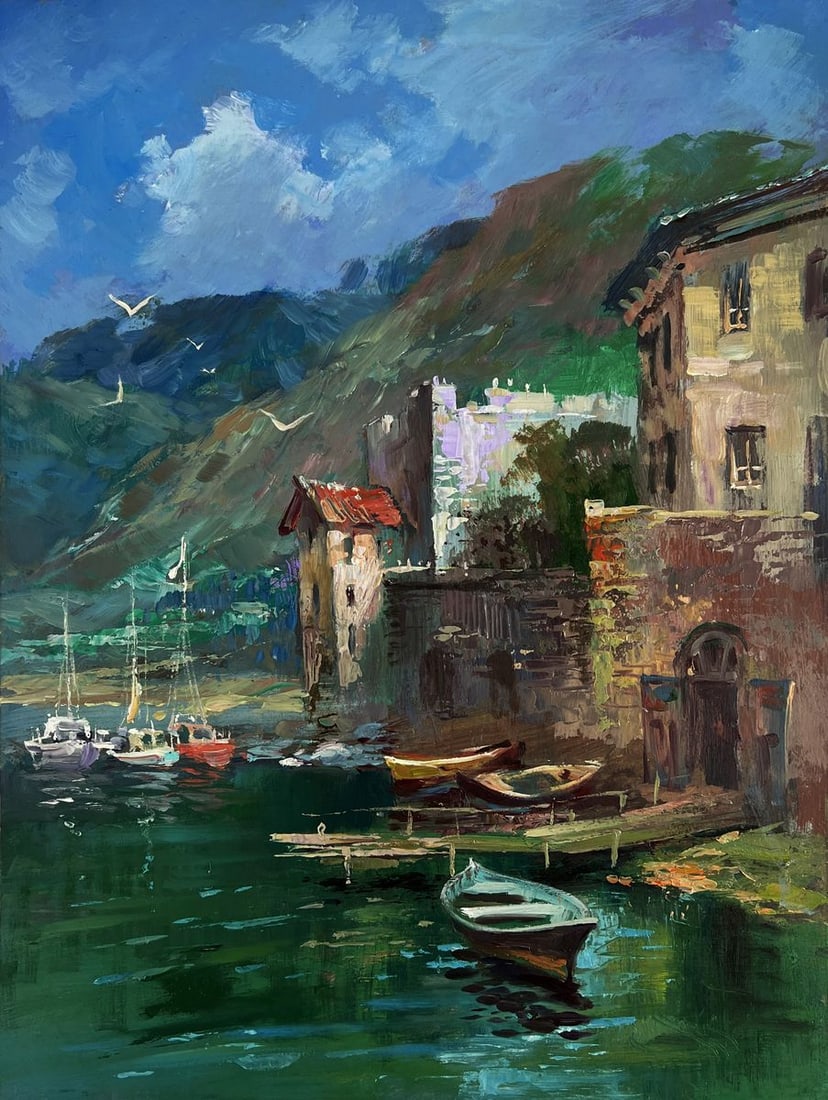 Oil painting Coast with quiet houses Yuriy Suprunchuk - 3