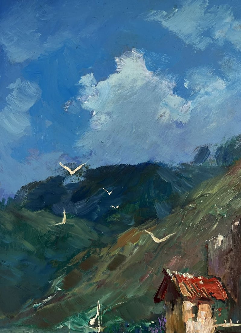 Oil painting Coast with quiet houses Yuriy Suprunchuk - 5