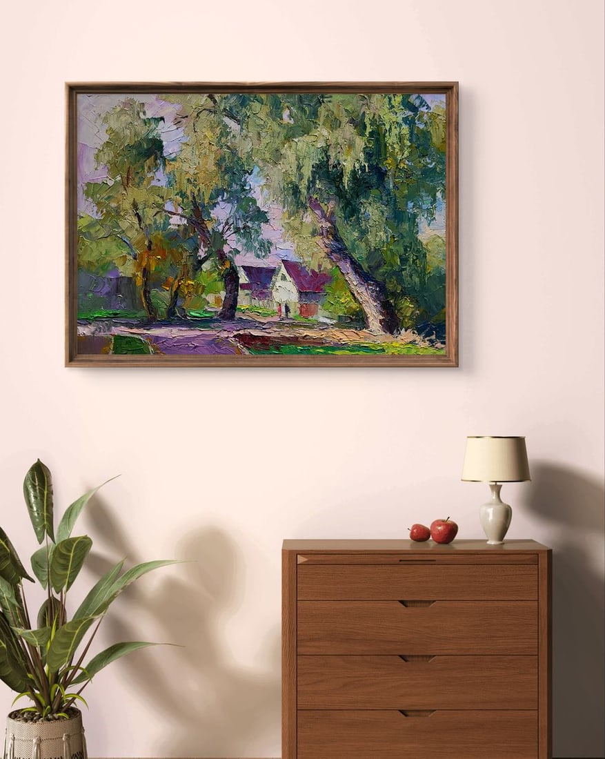 Oil painting Willows near the yard Boris Serdyuk - 2