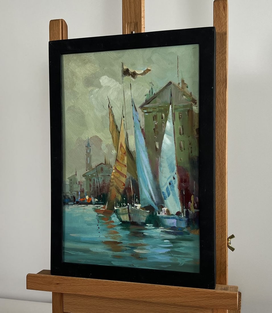 Oil painting A quiet harbor near Venice Yuriy Suprunchuk - 2