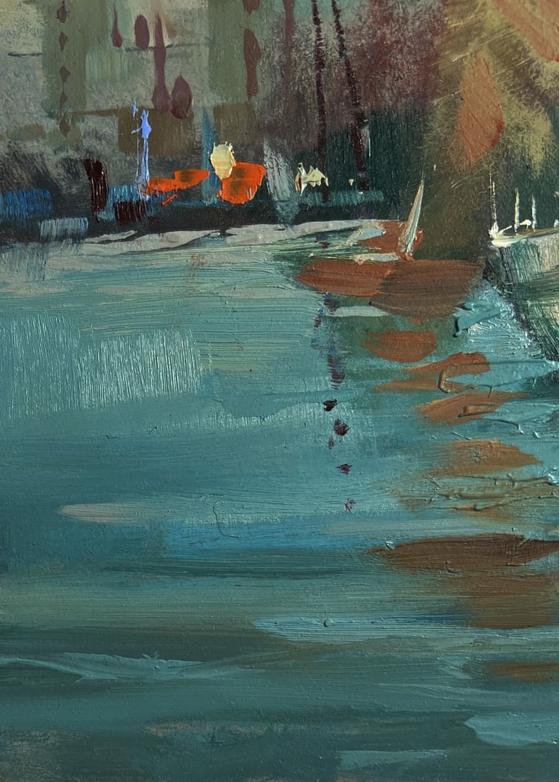 Oil painting A quiet harbor near Venice Yuriy Suprunchuk - 7