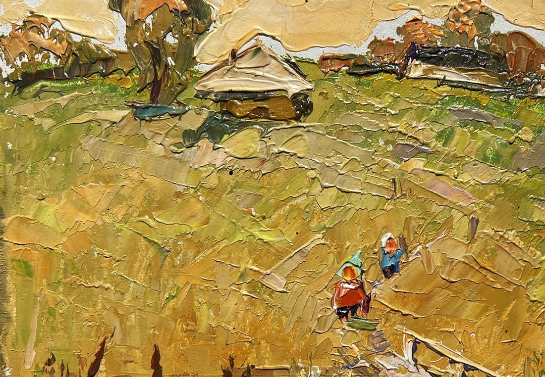 Oil painting Village road to the reservoir Alex Kalenyuk - 7