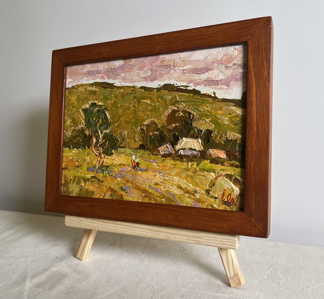 Oil painting A walk along the outskirts of the village Alex Kalenyuk - 2