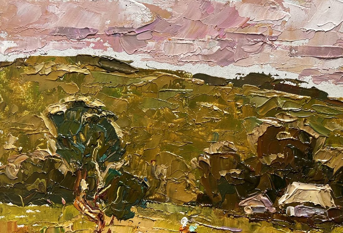 Oil painting A walk along the outskirts of the village Alex Kalenyuk - 7