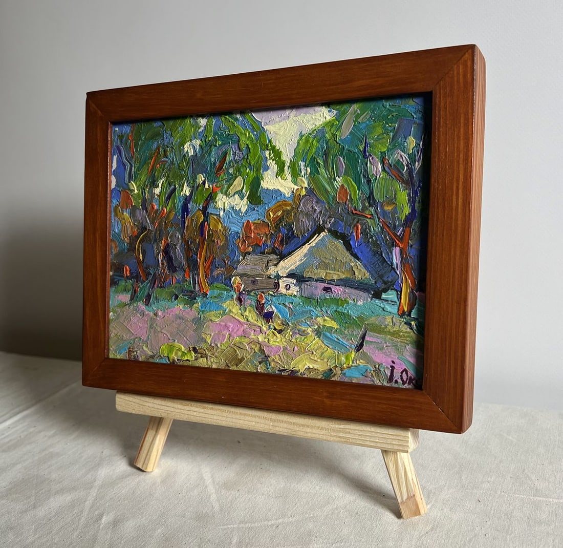 Oil painting Early morning in the village Oksana Kalenyuk - 2