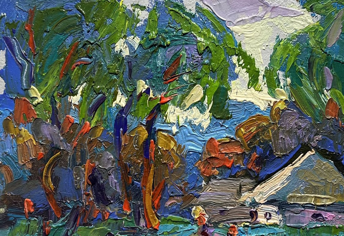 Oil painting Early morning in the village Oksana Kalenyuk - 7