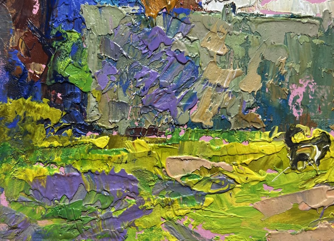 Oil painting Quiet village conversation Alex Kalenyuk - 5