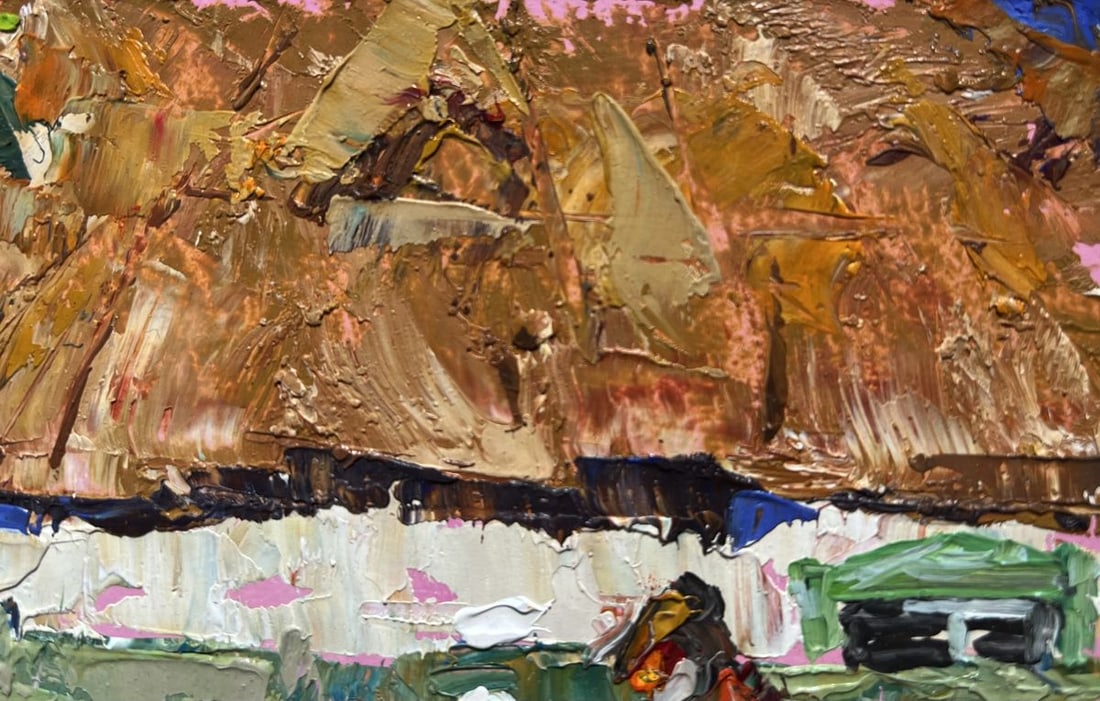 Oil painting Quiet village conversation Alex Kalenyuk - 6