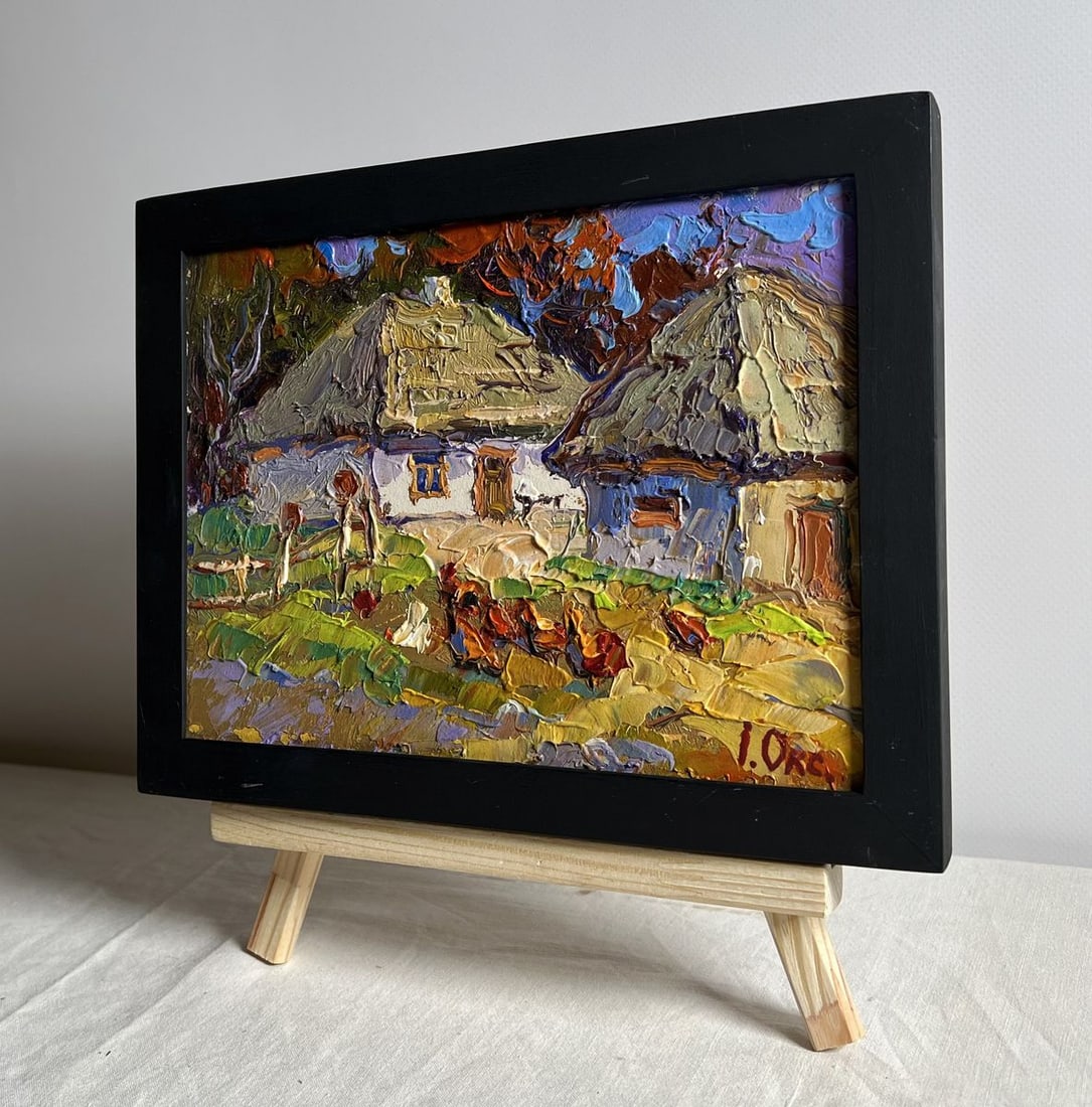 Oil painting Chickens in the yard Oksana Kalenyuk - 2