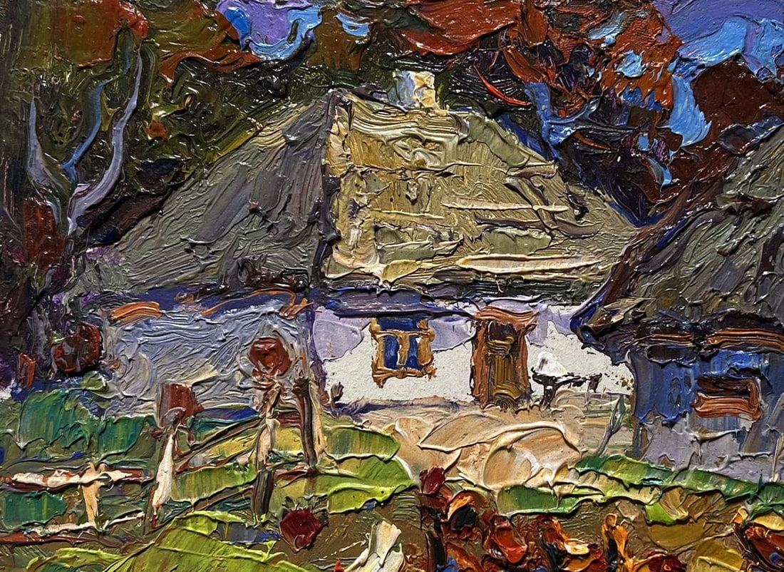 Oil painting Chickens in the yard Oksana Kalenyuk - 7