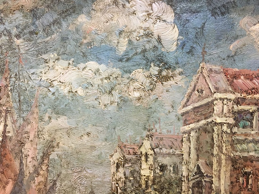 Oil painting Summer city landscape - 2