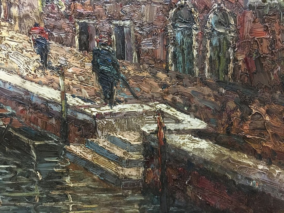 Oil painting Summer city landscape - 7
