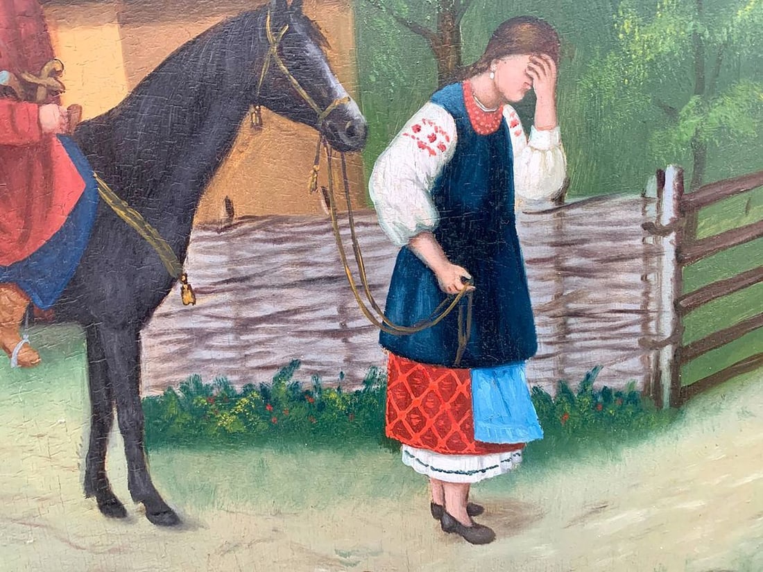Oil painting See off son Unknown artist - 7