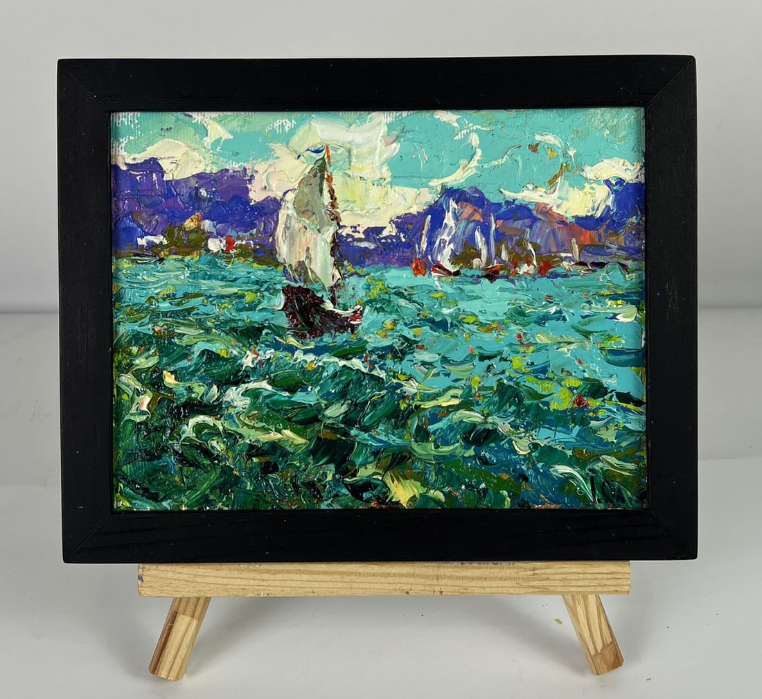 Oil painting Under Sails in the Endless Sea Oleksiy Ivanyuk: Title: Oil painting Under Sails in the Endless Sea Oleksiy Ivanyuk Description: No.AAA6464Oil painting Under Sails in the Endless Sea Oleksiy Ivanyuk captures the dynamic energy of open water, where a
