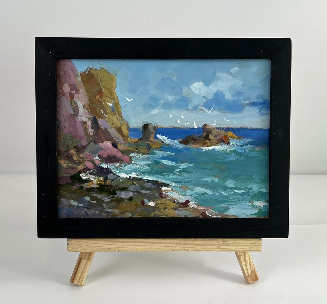 Oil painting Rocks on the sea shore Yuriy Suprunchuk: Title: Oil painting Rocks on the sea shore Yuriy Suprunchuk Description: No.AAA6492Oil painting Rocks on the sea shore Yuriy Suprunchuk showcases the artist’s confident mastery of color, texture,