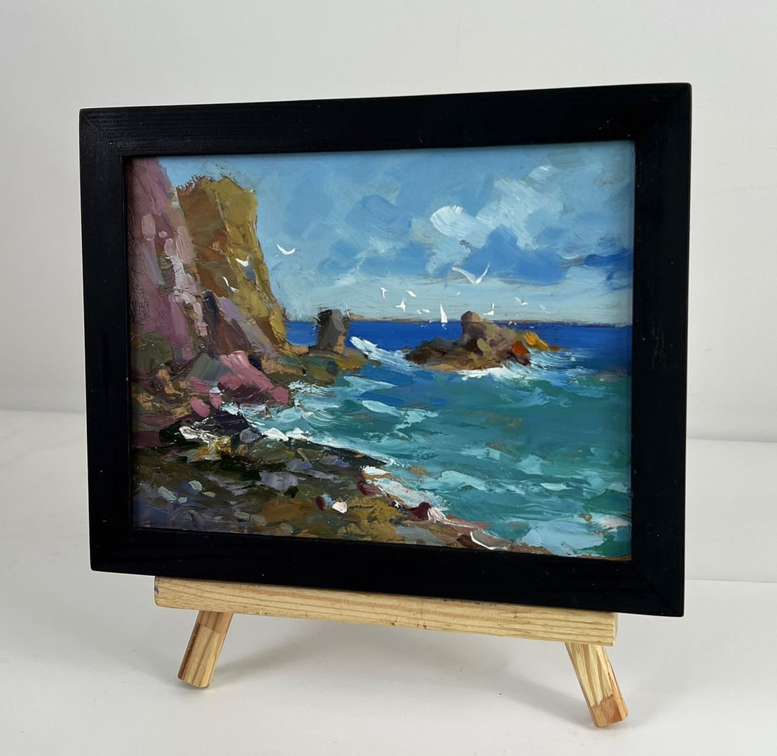 Oil painting Rocks on the sea shore Yuriy Suprunchuk - 2