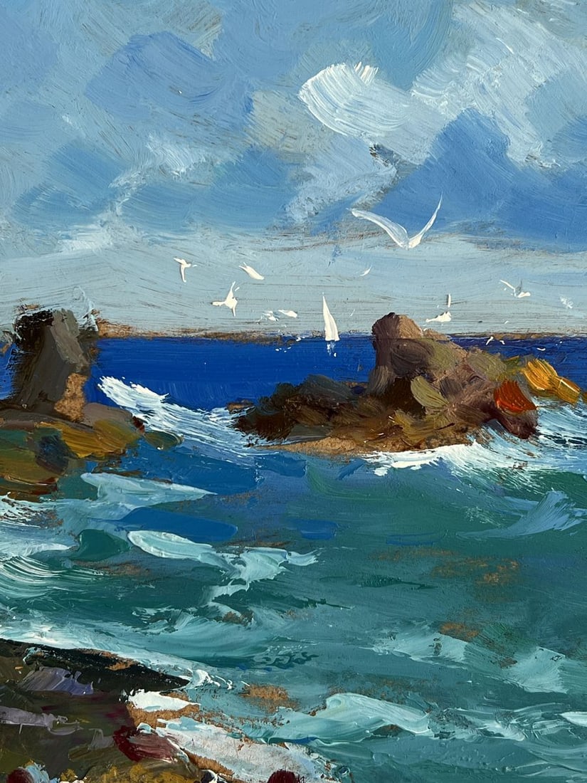 Oil painting Rocks on the sea shore Yuriy Suprunchuk - 7