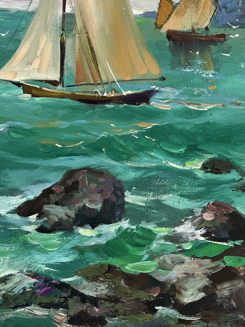 Oil painting The Ships Set Out into the Calm Sea Yuriy Suprunchuk - 10